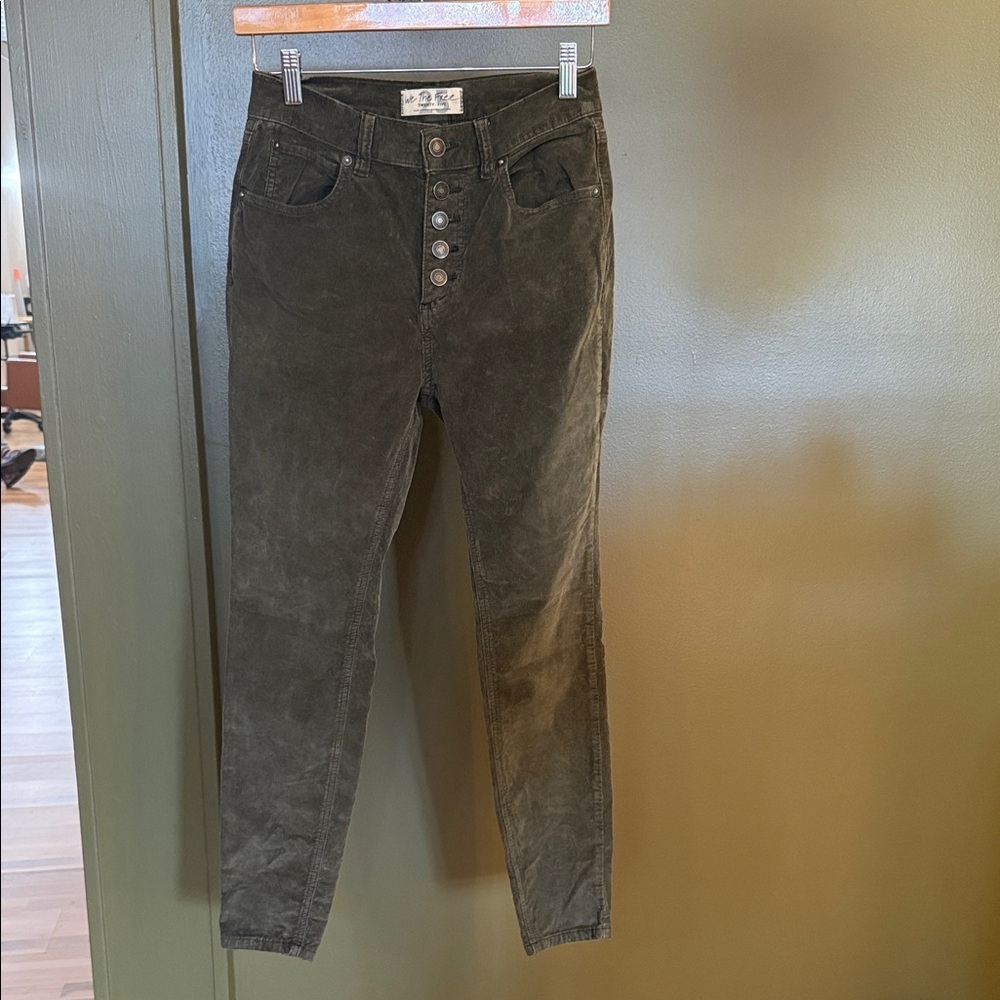 We The Free High Rise Olive Jeans